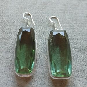 Artisan Green and Silver Earrings